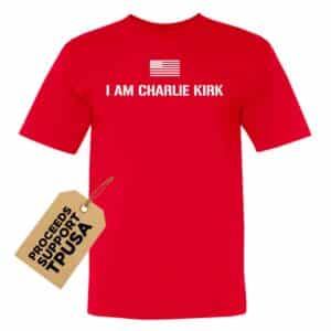 "I Am Charlie Kirk" Patriotic Tee – Red